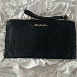 Original Michael Kors Black Leather Wristlet